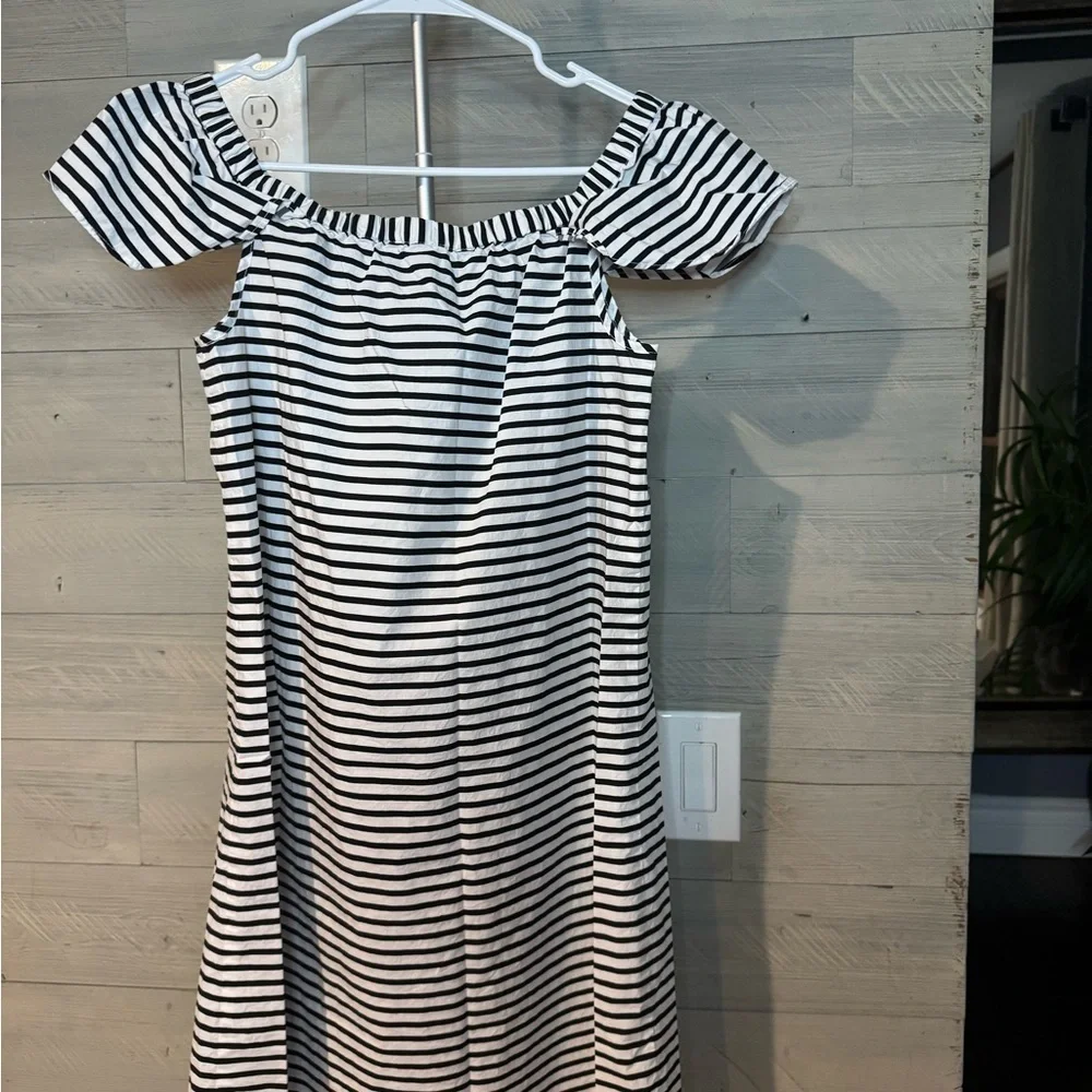 J.Crew Black and White Striped Dress